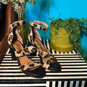 Free People - Beige & Brown Calf Hair Cheetah Print Pumps